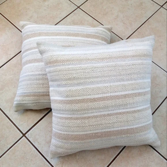 Pottery Barn Junia Textured Pillow Feather Insert 22×22